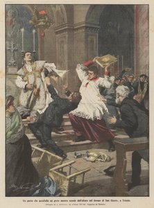 A madman stabs a priest while descending from the altar in the cathedral of San Giusto, in Trieste